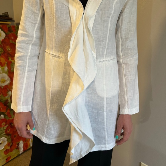 Vintage Lauren Vidal White Linen Jacket - Picture 3 of 6